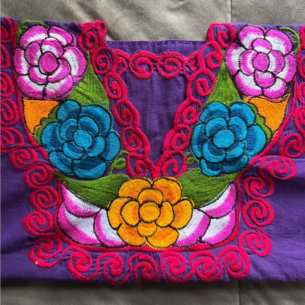 Purple Embroidered Blouse